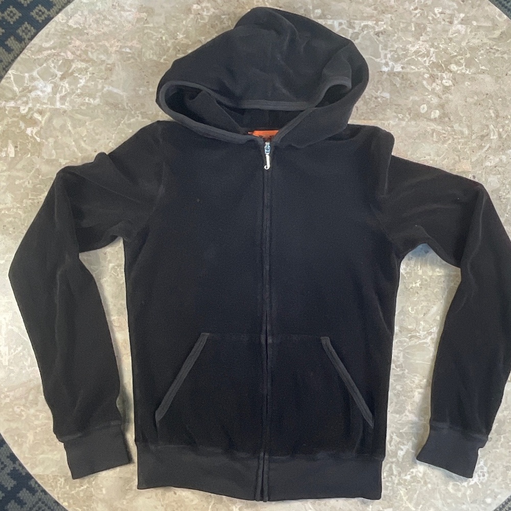 Juicy Couture Black Terry Zipped Hoodie with Pockets Size Small - Picture 5 of 10